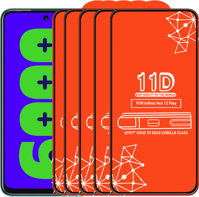 Qyist Edge To Edge Tempered Glass for Infinix Hot 12 Play(Pack of 5)