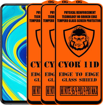 CYOR Edge To Edge Tempered Glass for REDMI NOTE 9 PRO MAX(Pack of 3)