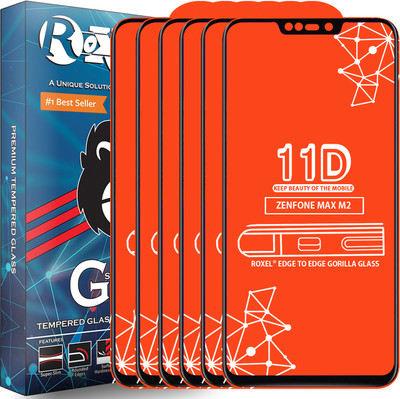 Roxel Edge To Edge Tempered Glass for Asus Zenfone Max M2(Pack of 6)