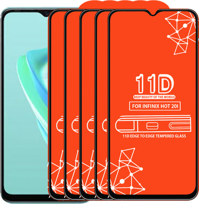 Roxel Edge To Edge Tempered Glass for Infinix Hot 20I(Pack of 5)
