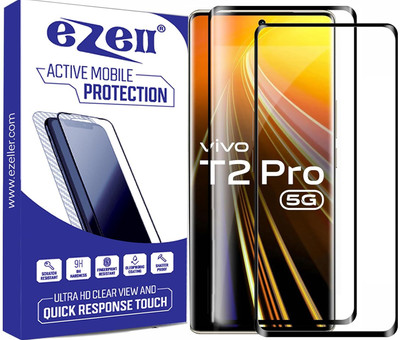 eZell Edge To Edge Tempered Glass for Vivo T2 Pro 5G(Pack of 2)