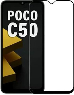 FIVE-O Edge To Edge Tempered Glass for POCO-C50-(Pack of 2)