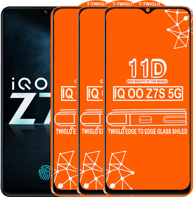 TWIGLO Edge To Edge Tempered Glass for IQOO Z7S 5G(Pack of 3)
