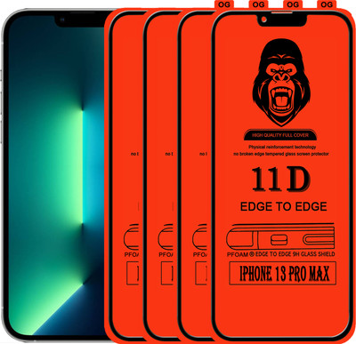 Laxdom Edge To Edge Tempered Glass for APPLE IPHONE 13 PRO MAX(Pack of 4)