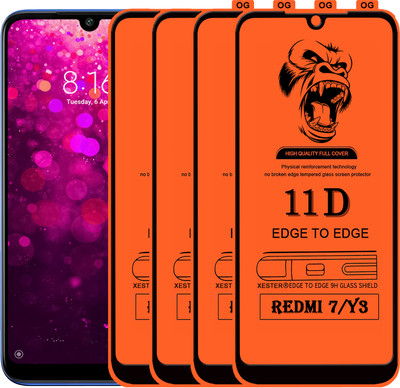 PFOAM Edge To Edge Tempered Glass for REDMI 7(Pack of 4)