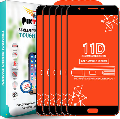 PikTrue Edge To Edge Tempered Glass for Samsung Galaxy J7 Prime(Pack of 6)