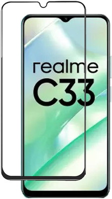NKCASE Edge To Edge Tempered Glass for Realme C33(Pack of 1)