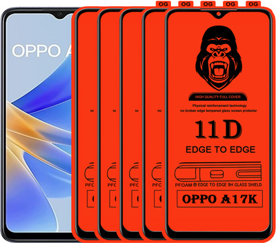Laxdom Edge To Edge Tempered Glass for OPPO A17K(Pack of 5)