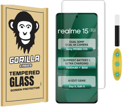 Gorilla Cases Edge To Edge Tempered Glass for realme 15 5G(Pack of 1)