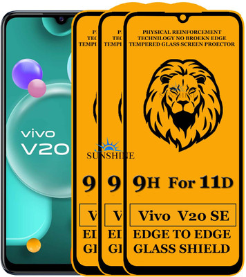 SUNSHINE Edge To Edge Tempered Glass for Vivo V20 SE(Pack of 3)