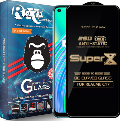 Roxel Edge To Edge Tempered Glass for REALME C17(Pack of 1)