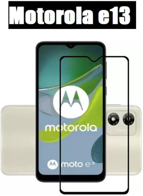 O2MG Edge To Edge Tempered Glass for MOTOROLA e13, Moto e13(Pack of 1)