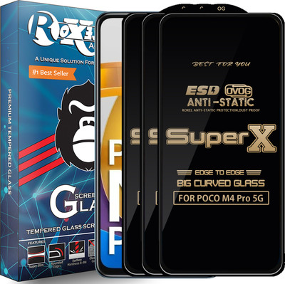 Roxel Edge To Edge Tempered Glass for POCO M4 Pro 5G(Pack of 3)