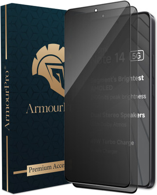 ArmourPro Edge To Edge Tempered Glass for Redmi Note 14 5G, Redmi Note 14, Poco M7 Pro 5G, Privacy Anti Spy Glass(Pack of 2)