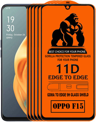 GDMA Edge To Edge Tempered Glass for OPPO F15(Pack of 5)