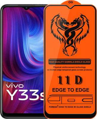 Forego Edge To Edge Tempered Glass for vivo Y33s(Pack of 1)