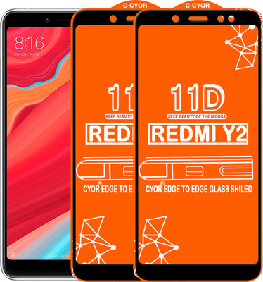 CYOR Edge To Edge Tempered Glass for Mi Redmi Y2(Pack of 2)