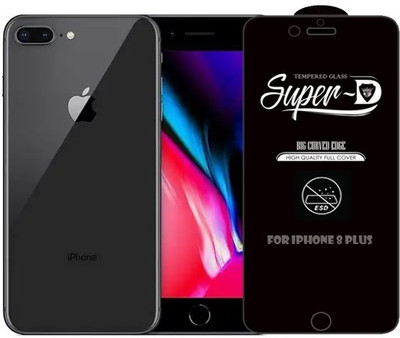 Bigil Edge To Edge Tempered Glass for Apple iPhone 8 Plus, D Plus Super D Glass crystal clear(Pack of 1)