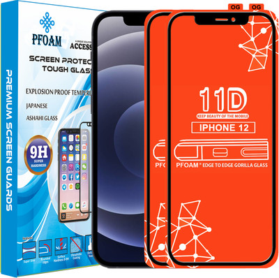 PFOAM Edge To Edge Tempered Glass for APPLE IPHONE 12(Pack of 2)