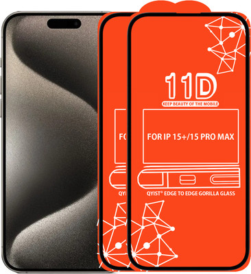 Qyist Edge To Edge Tempered Glass for FOR IPHONE 15 PLUS, IPHONE 15 PRO MAX(Pack of 2)