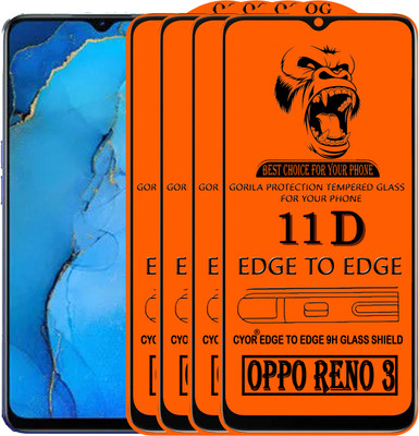 CYOR Edge To Edge Tempered Glass for OPPO RENO 3(Pack of 4)