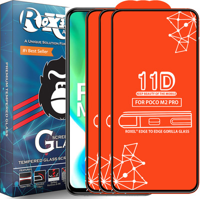 Roxel Edge To Edge Tempered Glass for Poco M2 Pro(Pack of 3)