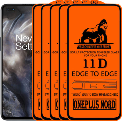 TWIGLO Edge To Edge Tempered Glass for ONEPLUS NORD(Pack of 5)