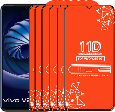 Qyist Edge To Edge Tempered Glass for Vivo V23E 5G(Pack of 6)