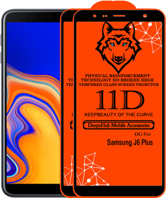 DeepzHub Edge To Edge Tempered Glass for Samsung J6 Plus(Pack of 2)