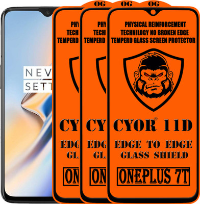 CYOR Edge To Edge Tempered Glass for ONEPLUS 7T(Pack of 3)