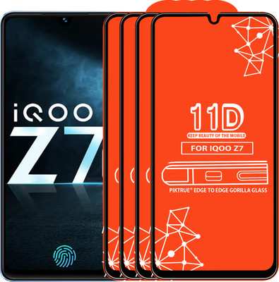 PikTrue Edge To Edge Tempered Glass for IQOO Z7(Pack of 4)