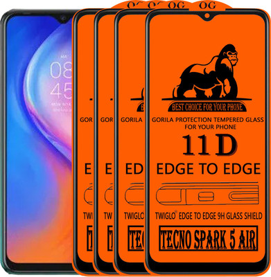 TWIGLO Edge To Edge Tempered Glass for TECNO SPARK 5 AIR(Pack of 4)