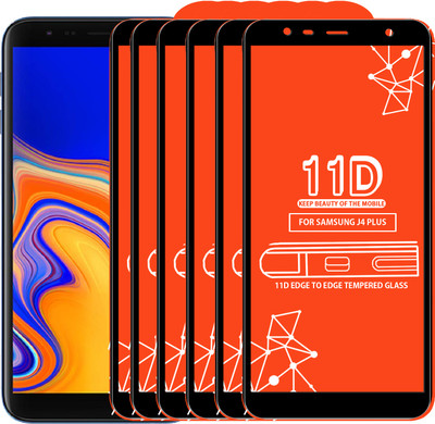 Qyist Edge To Edge Tempered Glass for Samsung Galaxy J4 Plus(Pack of 6)