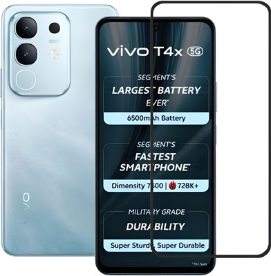 Foncase Edge To Edge Tempered Glass for vivo T4x 5G, vivo T4x(Pack of 1)