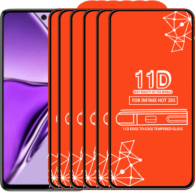 Roxel Edge To Edge Tempered Glass for Infinix Hot 20S(Pack of 6)
