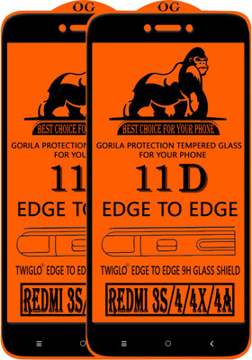 TWIGLO Edge To Edge Tempered Glass for Mi Redmi 4X(Pack of 2)