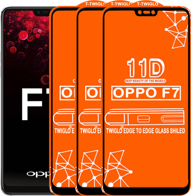 TWIGLO Edge To Edge Tempered Glass for OPPO F7(Pack of 3)