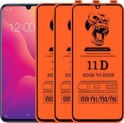 PFOAM Edge To Edge Tempered Glass for VIVO Y91(Pack of 3)
