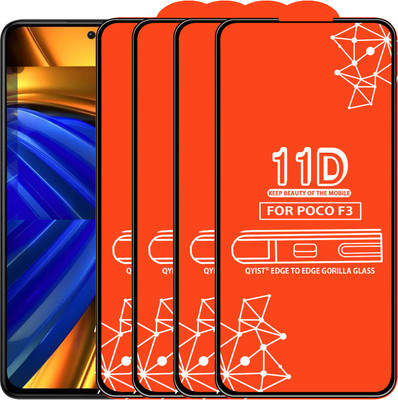 Qyist Edge To Edge Tempered Glass for Poco F3(Pack of 4)