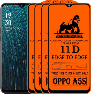 CYOR Edge To Edge Tempered Glass for OPPO A5S(Pack of 4)