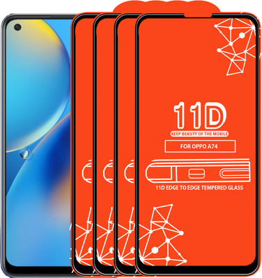 Roxel Edge To Edge Tempered Glass for Oppo A74(Pack of 4)