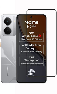 VZZR Edge To Edge Tempered Glass for Realme P3, Realme P3 5G - HD Plus, Case Friendly Tempered Glass Screen Protector Guard with Installation Kit(Pack of 1)