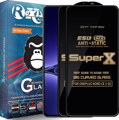 Roxel Edge To Edge Tempered Glass for ONEPLUS NORD CE 3 5G(Pack of 2)