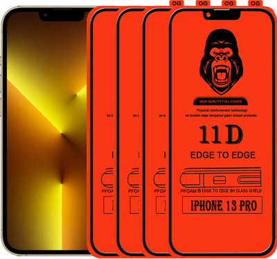 Laxdom Edge To Edge Tempered Glass for APPLE IPHONE 13 PRO(Pack of 4)