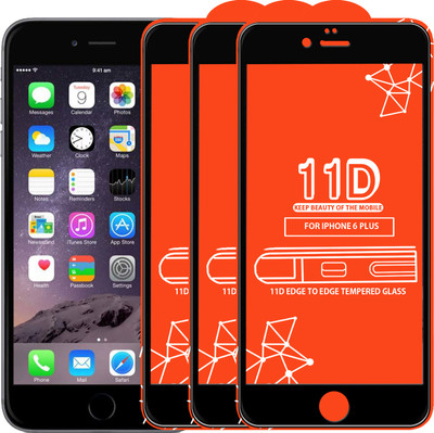 Qyist Edge To Edge Tempered Glass for Apple iPhone 6 Plus(Pack of 3)