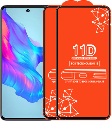 Qyist Edge To Edge Tempered Glass for Tecno Camon 18(Pack of 2)