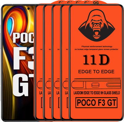 Laxdom Edge To Edge Tempered Glass for POCO F3 GT(Pack of 5)