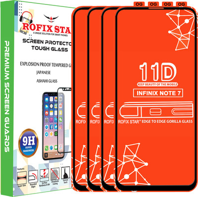 Rofix star Edge To Edge Tempered Glass for INFINIX NOTE 7(Pack of 4)