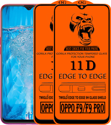 TWIGLO Edge To Edge Tempered Glass for OPPO F9 Pro(Pack of 3)