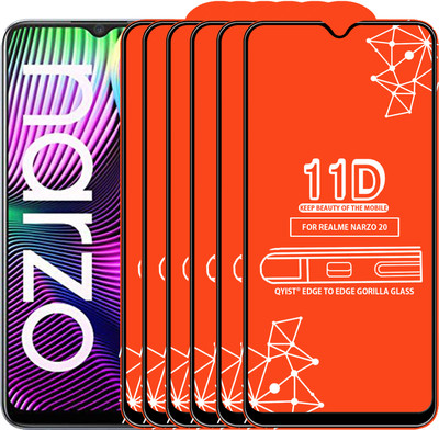 Qyist Edge To Edge Tempered Glass for Realme Narzo 20(Pack of 6)